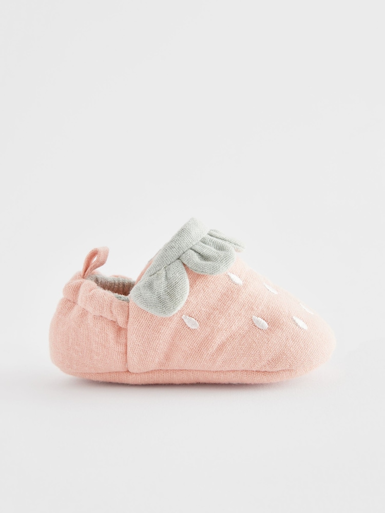Pink Strawberry Baby Slip On Shoes (0-24mths) - Image 1 of 4