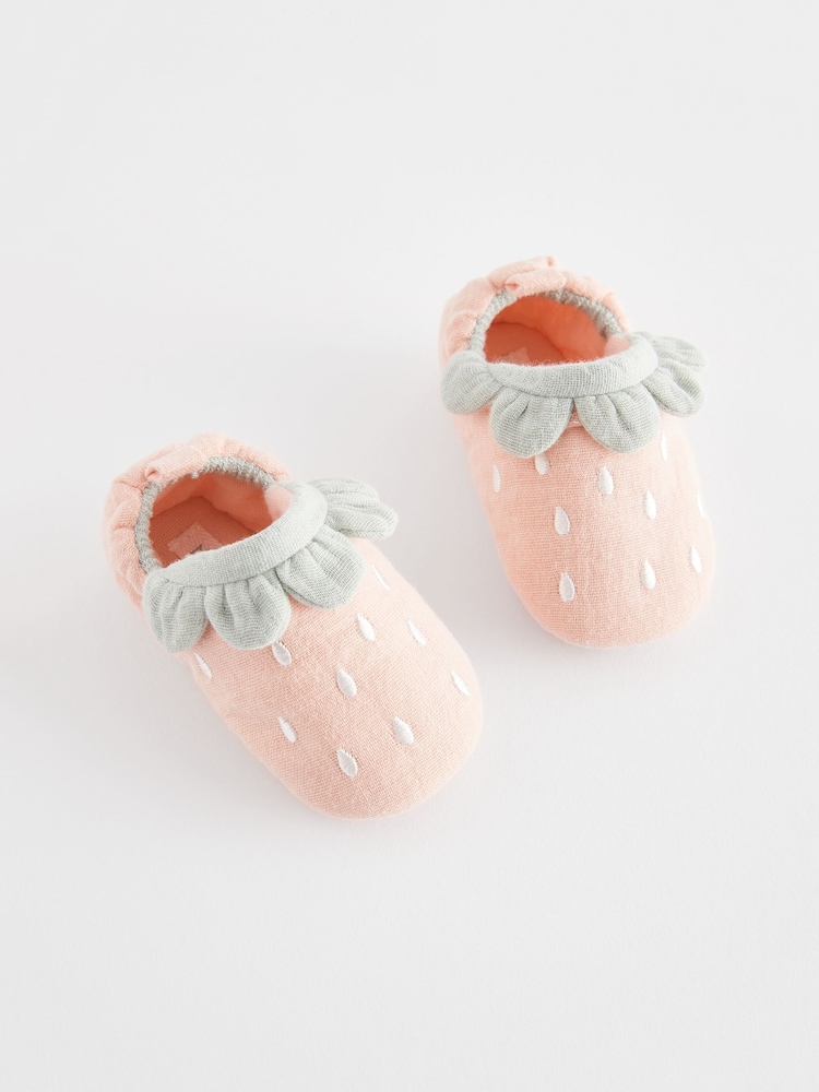 Pink Strawberry Baby Slip On Shoes (0-24mths) - Image 2 of 4