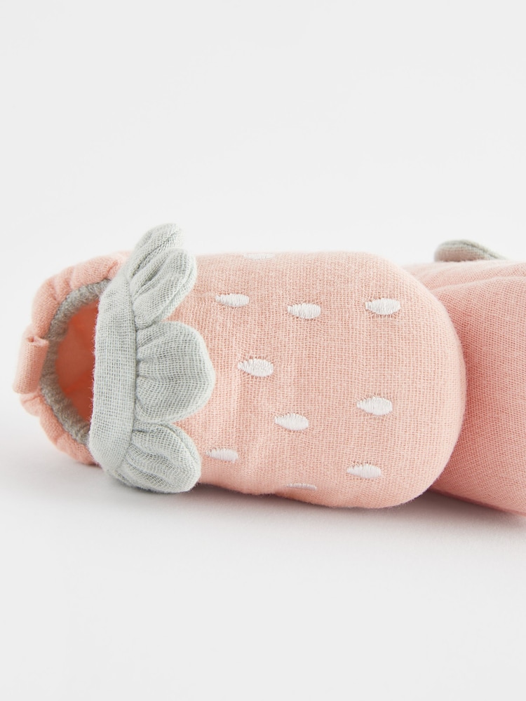 Pink Strawberry Baby Slip On Shoes (0-24mths) - Image 3 of 4