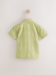 Khaki Dino Embroidered Short Sleeves Embroidered Shirt (3mths-7yrs) - Image 6 of 8