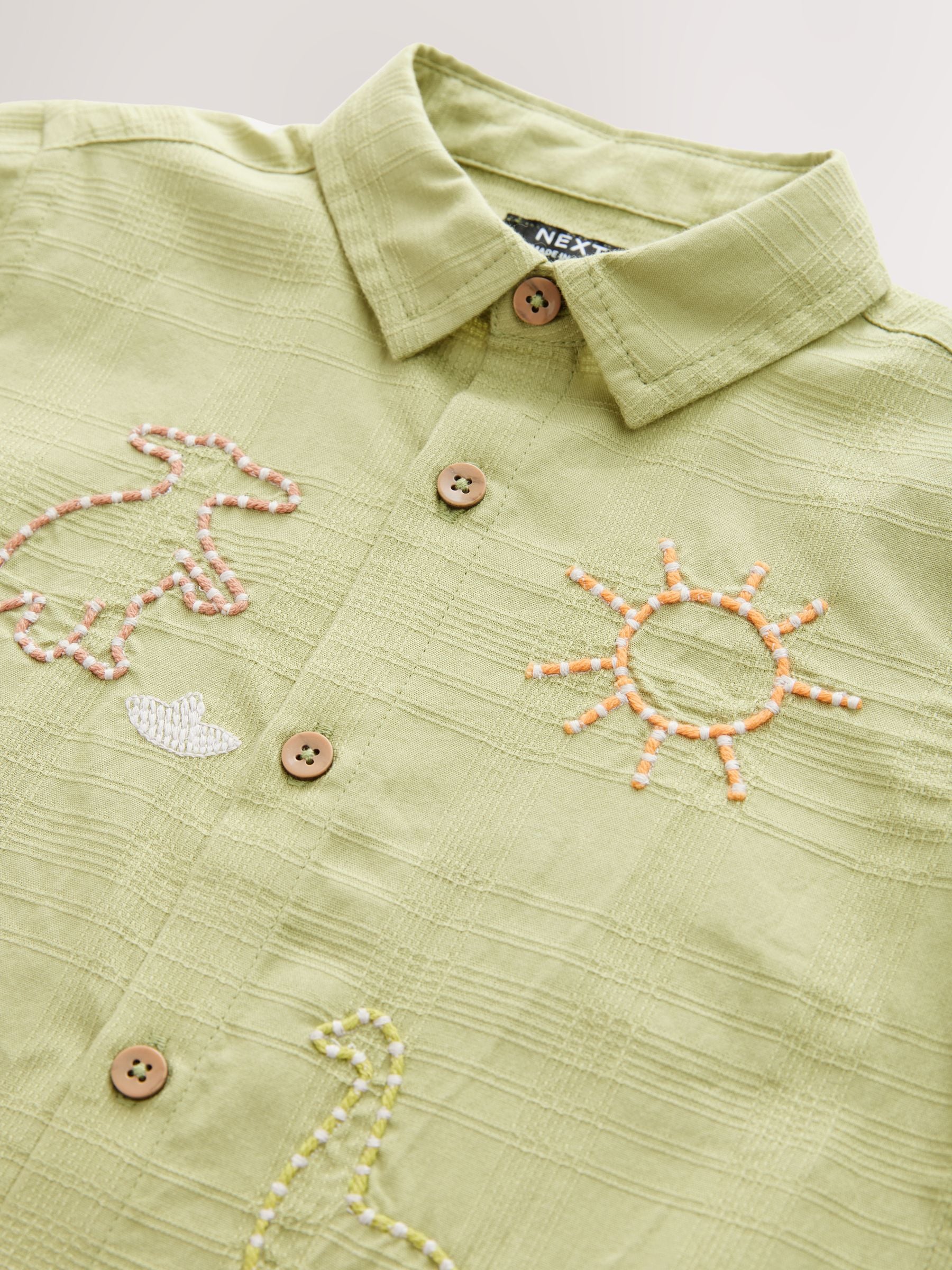 廃番希少‼️ALASKA 刺繍 半袖シャツ ブランド古着】16SS トラ刺繍開襟半袖シャツ タイガー&ロゴ刺繍