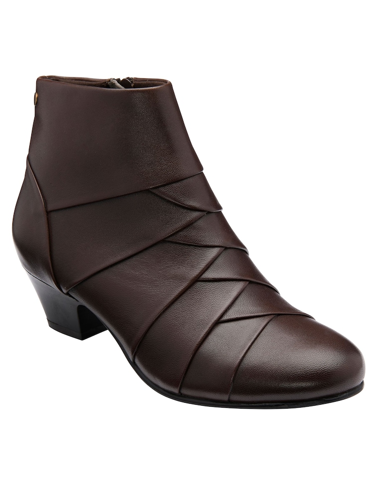 Lotus Brown Leather Ankle Boots - Image 1 of 4 Lotus Brown Leather Ankle Boots - Image 1 of 4