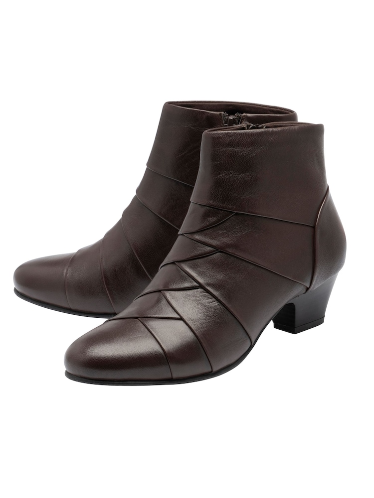 Lotus Brown Leather Ankle Boots - Image 2 of 4 Lotus Brown Leather Ankle Boots - Image 2 of 4
