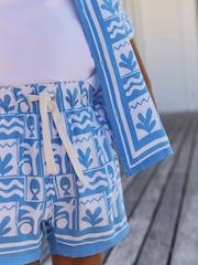 Blue Tile AOP Short Sleeves Printed Shirt and Shorts Set (3mths-7yrs) - Image 4 of 8