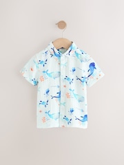Blue Whale Print Short Sleeves All Over Print Textured Shirt (3mths-7yrs) - Image 5 of 8