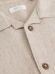 Neutral Plain Short Sleeves Linen Blend Revere Collar Shirt (3mths-7yrs) - Image 9 of 9