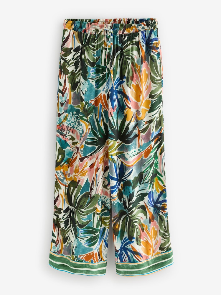 Multicoloured Palm Print Relaxed Soft Boho Trousers - Image 5 of 7