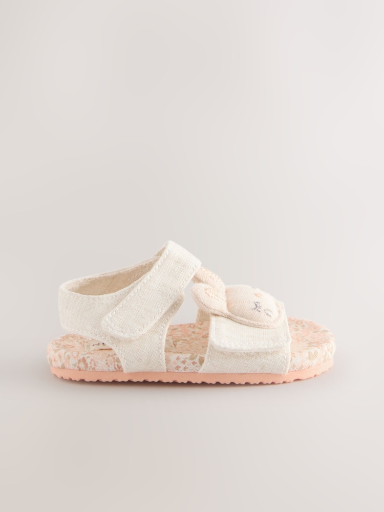 Neutral Applique Bunny Baby Sandals (0-24mths) - Image 2 of 5