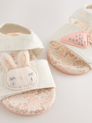 Neutral Applique Bunny Baby Sandals (0-24mths) - Image 5 of 5