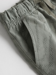 Khaki Green Revere Collar Short Sleeve Texture Shirt And Shorts Set (3mths-7yrs) - Image 9 of 11
