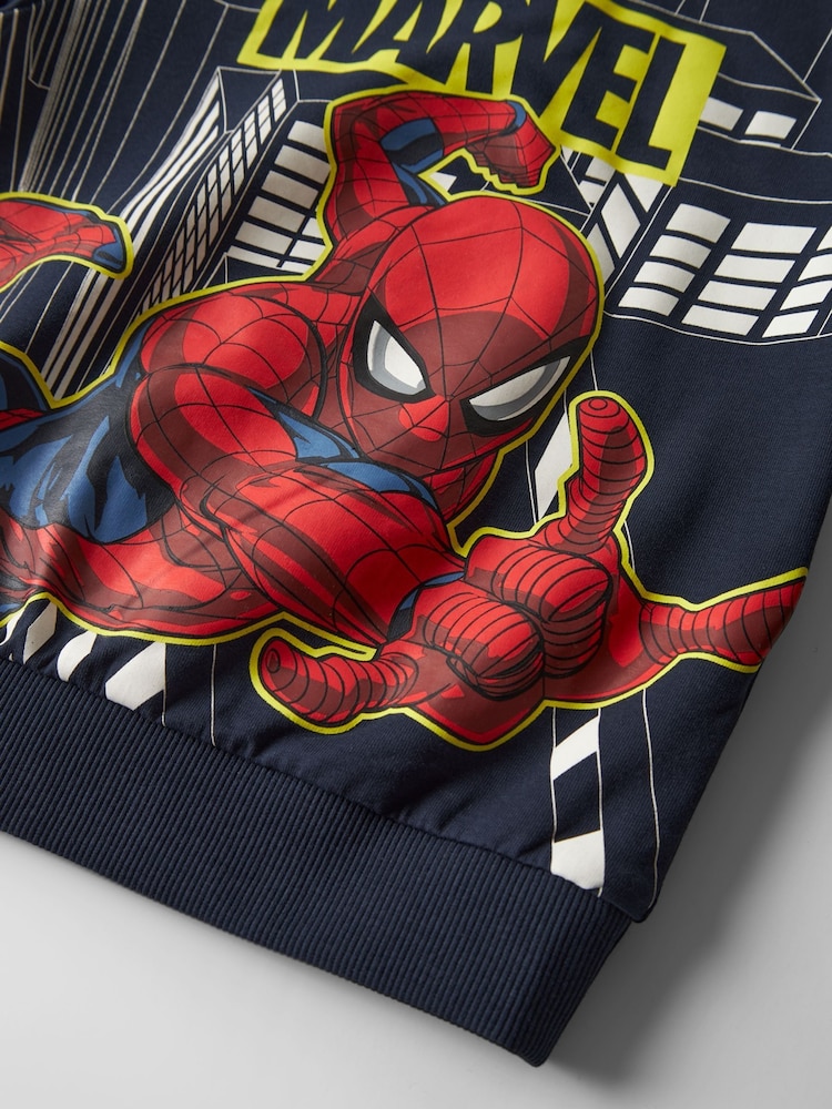 Name It Blue Spiderman Cotton Sweatshirt - Image 4 of 4