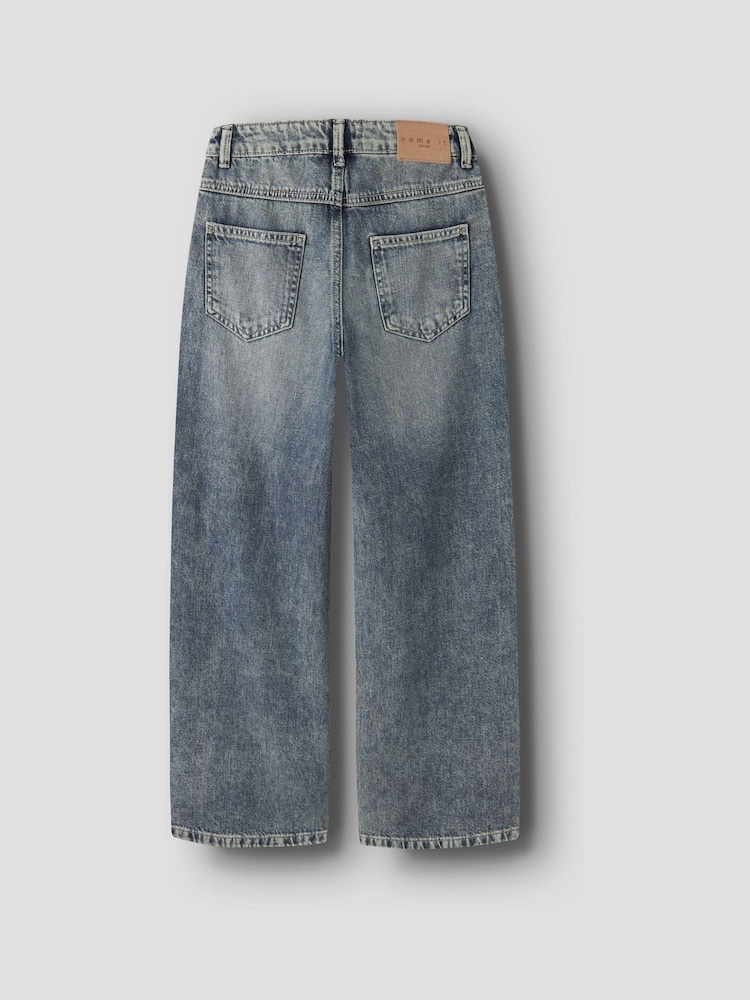 Name It Medium Blue Denim Wide Leg Jeans - Image 2 of 4