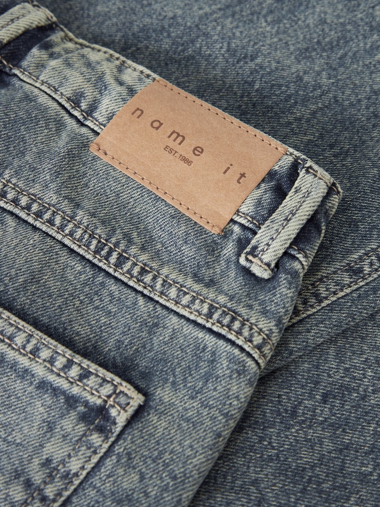 Name It Medium Blue Denim Wide Leg Jeans - Image 4 of 4