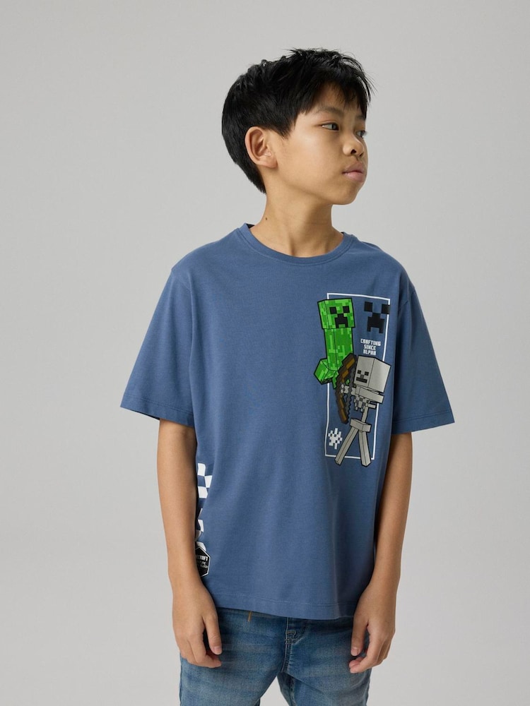 Name It Blue Minecraft Short Sleeve T-Shirt - Image 1 of 3 Name It Blue Minecraft Short Sleeve T-Shirt - Image 1 of 3