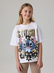Name It White Stitch Glitter Boxy Short Sleeve T-Shirt - Image 1 of 3