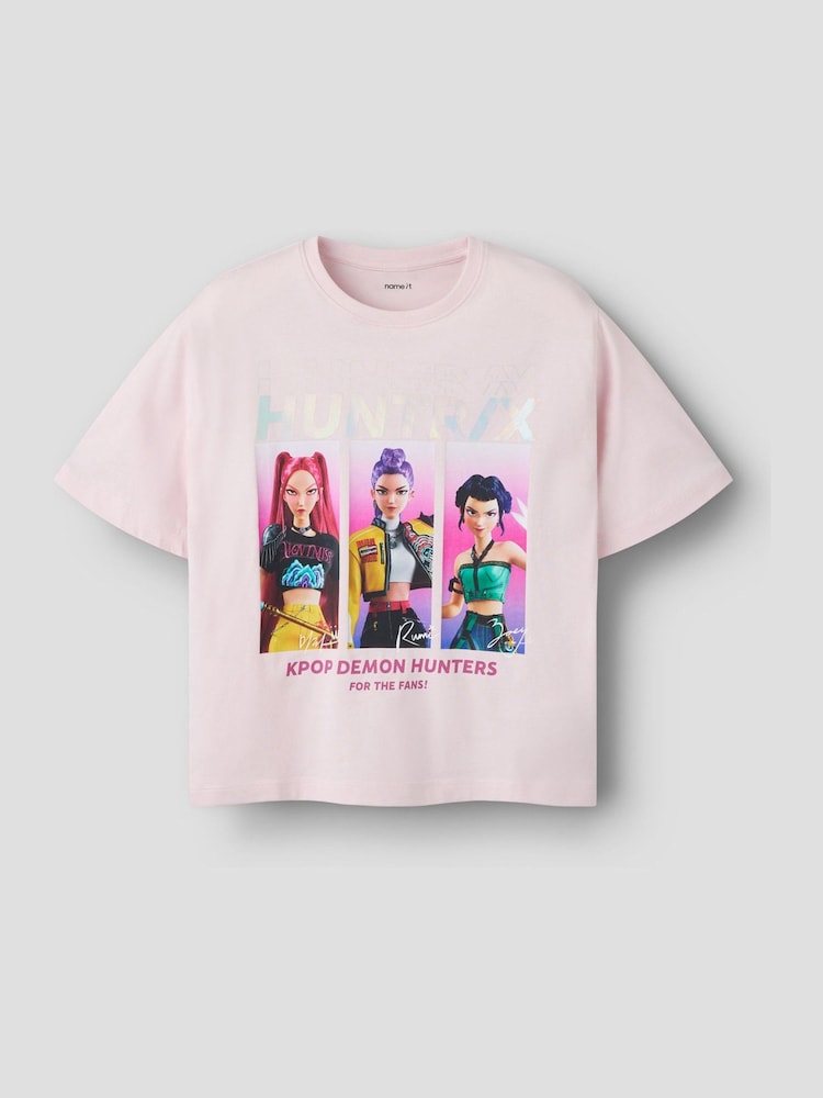 Name It Pink KPOP Demon Hunters Boxy Short Sleeve T-Shirt - Image 2 of 3
