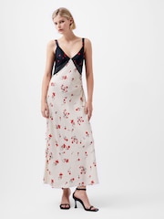 French Connection Cream Floramour Ennis Satin Dress - Image 1 of 4