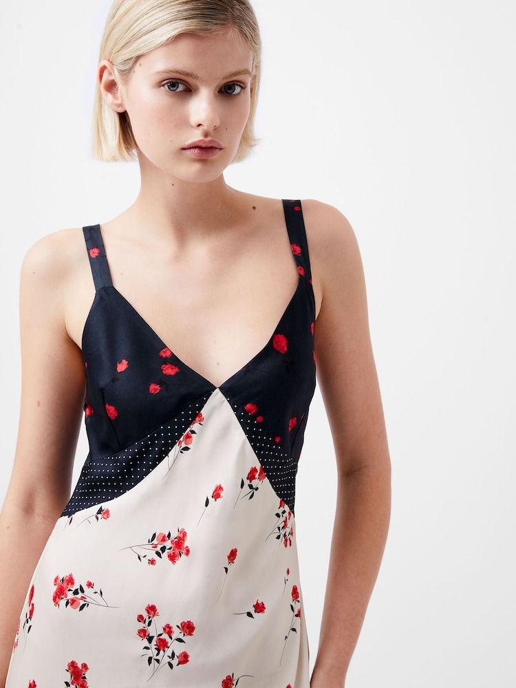 French Connection Cream Floramour Ennis Satin Dress - Image 2 of 4