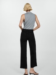 Mango Black Catherin Culotte High Waist Jeans - Image 2 of 7