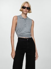 Mango Black Catherin Culotte High Waist Jeans - Image 4 of 7
