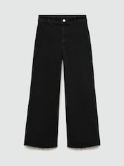 Mango Black Catherin Culotte High Waist Jeans - Image 6 of 7