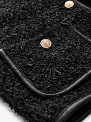 Black Smart Knitted Button Up Jacket - Image 9 of 9