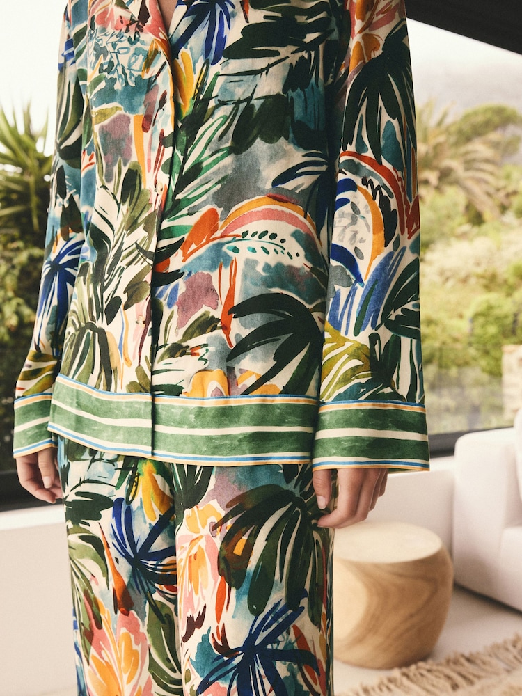 Imprimé palmier multicolore - Blazer doux décontracté - Image 4 of 7