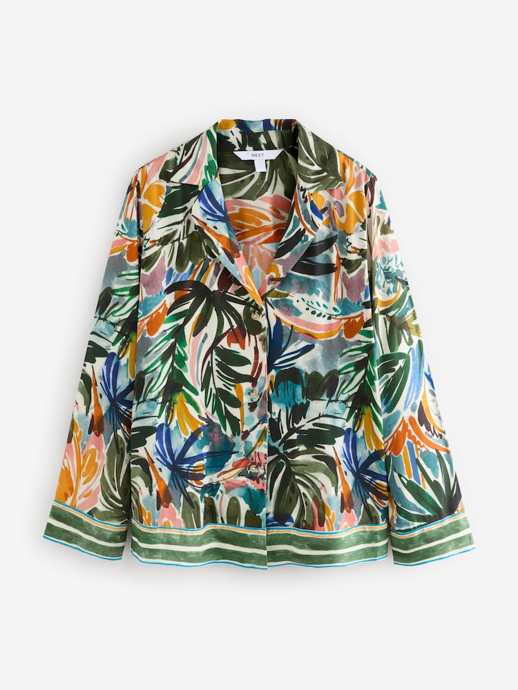 Imprimé palmier multicolore - Blazer doux décontracté - Image 5 of 7
