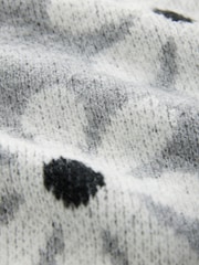 Grey Floral Graphic Pattern Knitted Jumper - Image 7 of 7