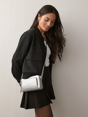 Metallic Double Zip Cross Body Bag - Image 1 of 8