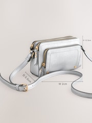 Metallic Double Zip Cross Body Bag - Image 4 of 8