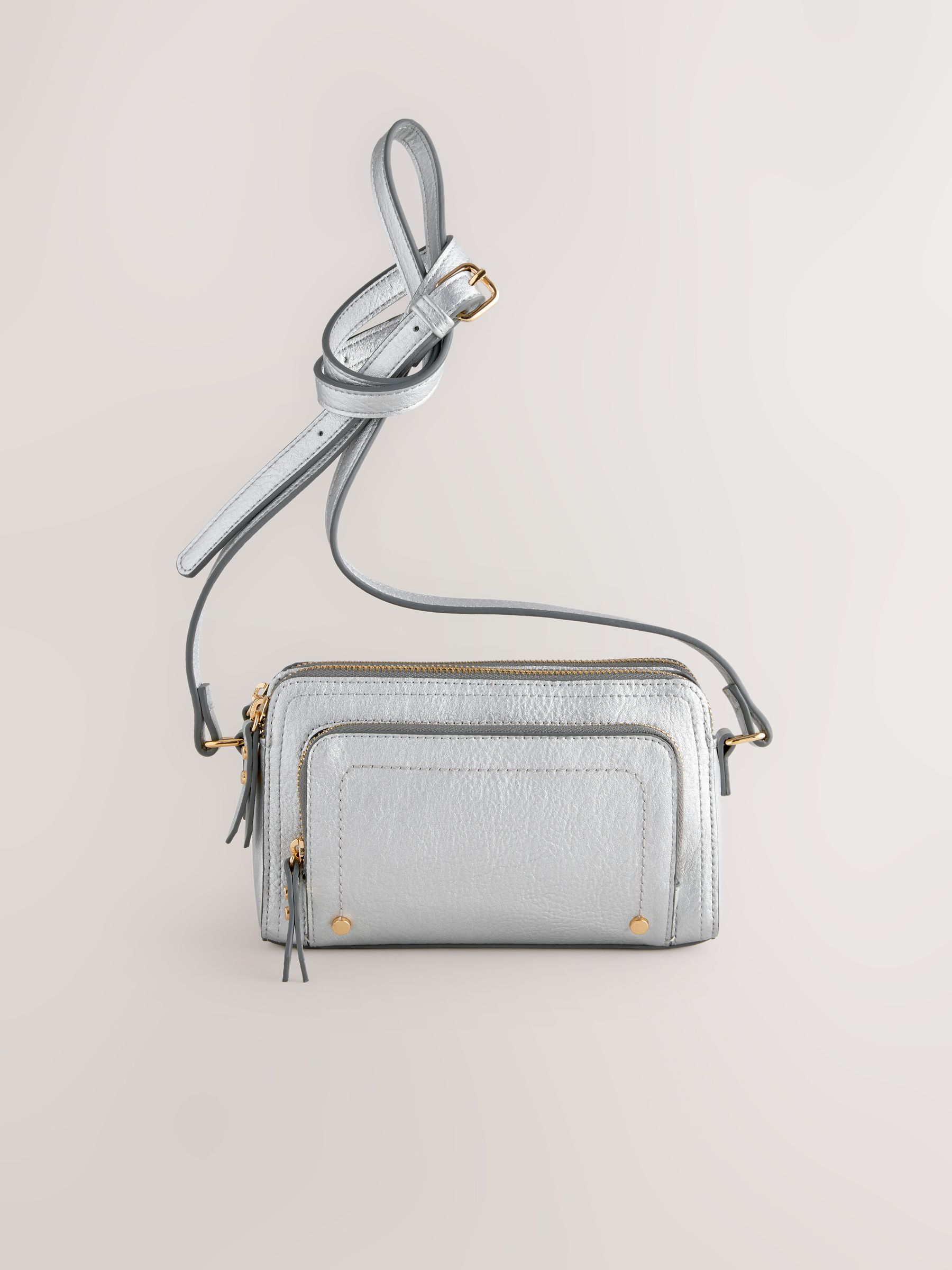 Buy Metallic Double Zip Cross Body Bag from the Next UK
