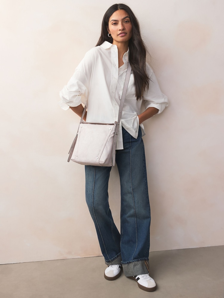 Pale Pink Crinkle Cross-Body Bag - Image 2 of 9
