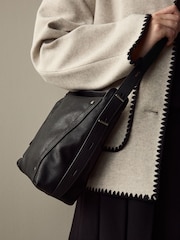 Black Crinkle Cross-Body Bag - Image 2 of 9