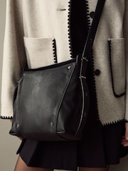 Black Crinkle Cross-Body Bag - Image 3 of 9