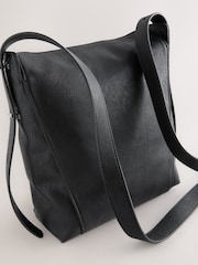 Black Crinkle Cross-Body Bag - Image 7 of 9