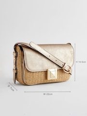 Metallic Raffia Cross-Body Bag - Image 4 of 9