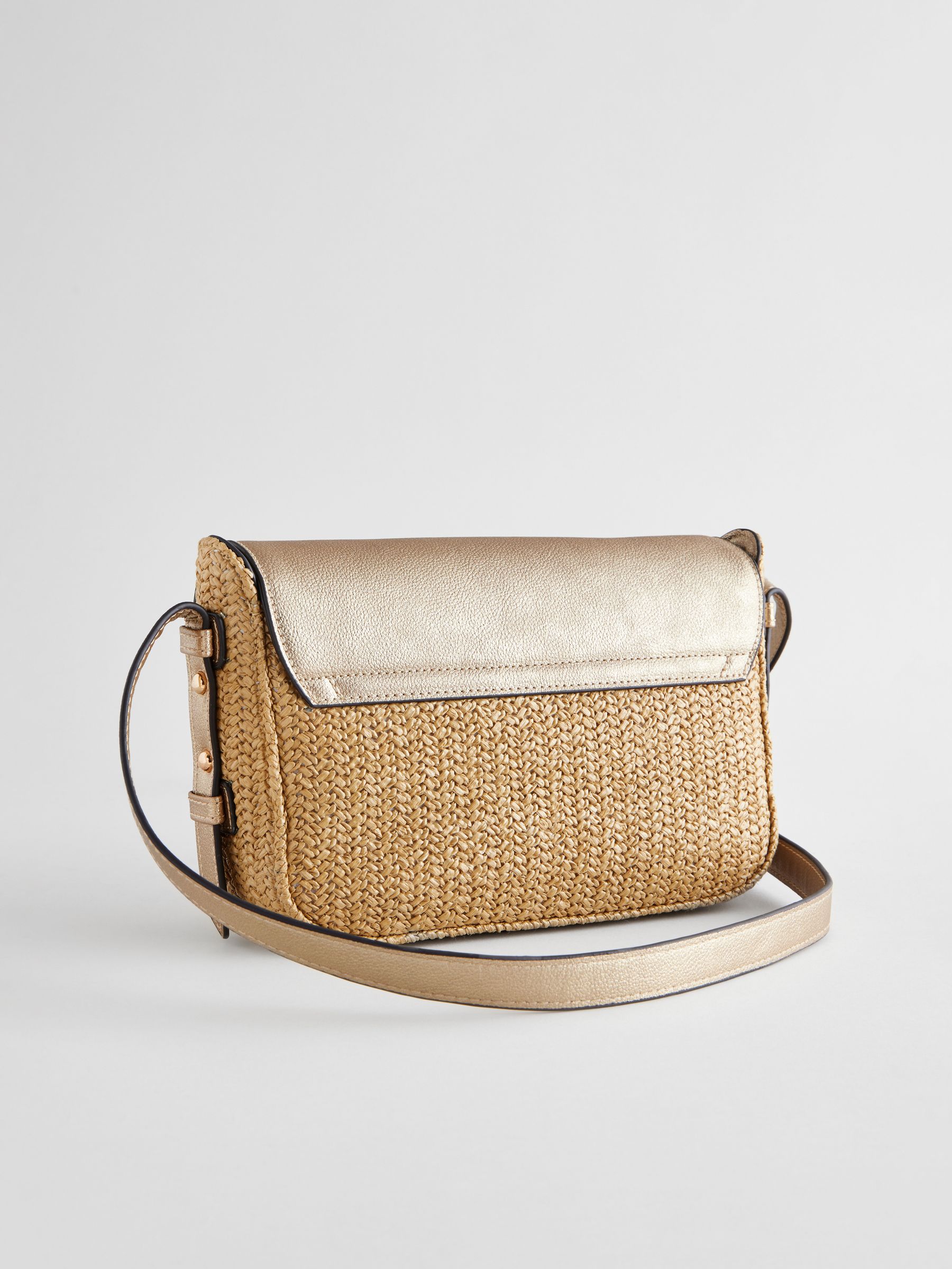 Buy Metallic Raffia Effect Cross Body Bag from Next USA