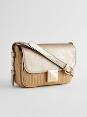 Metallic Raffia Cross-Body Bag - Image 8 of 9
