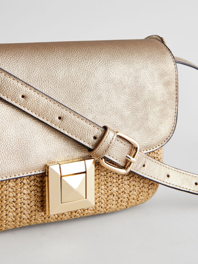 Metallic Raffia Cross-Body Bag - Image 9 of 9