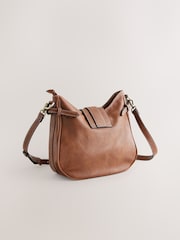 Tan Brown Buckle Saddle Cross-Body Bag - Image 5 of 9