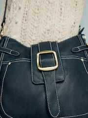Black Buckle Saddle Cross-Body Bag - Image 5 of 11