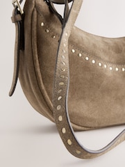 Sand Suede Stud Sling Boho Bag - Image 10 of 12