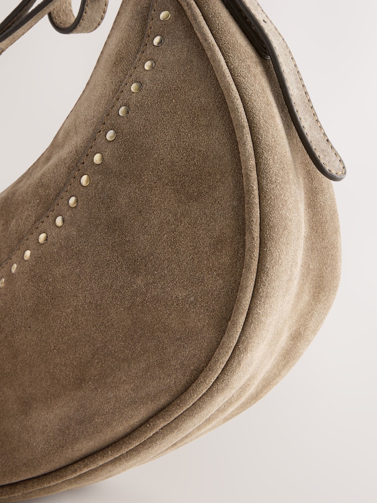 Sand Suede Stud Sling Boho Bag - Image 11 of 12