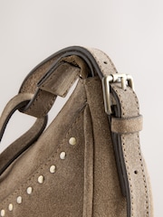 Sand Suede Stud Sling Boho Bag - Image 7 of 12