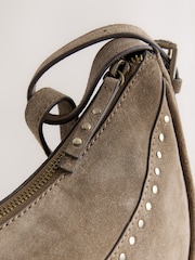 Sand Suede Stud Sling Boho Bag - Image 8 of 12