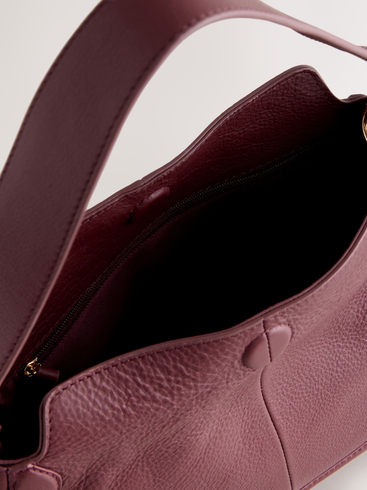 Burgundy Red Leather Curve Cross-Body Bag - Image 11 of 11