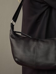 Black Casual Leather Sling Bag - Image 3 of 9