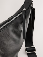 Black Casual Leather Sling Bag - Image 8 of 9