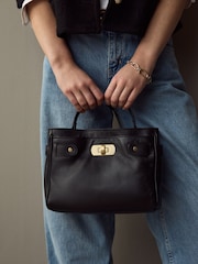 Schwarz - Kleine Tote-Bag aus Leder - Bild 1 von 1